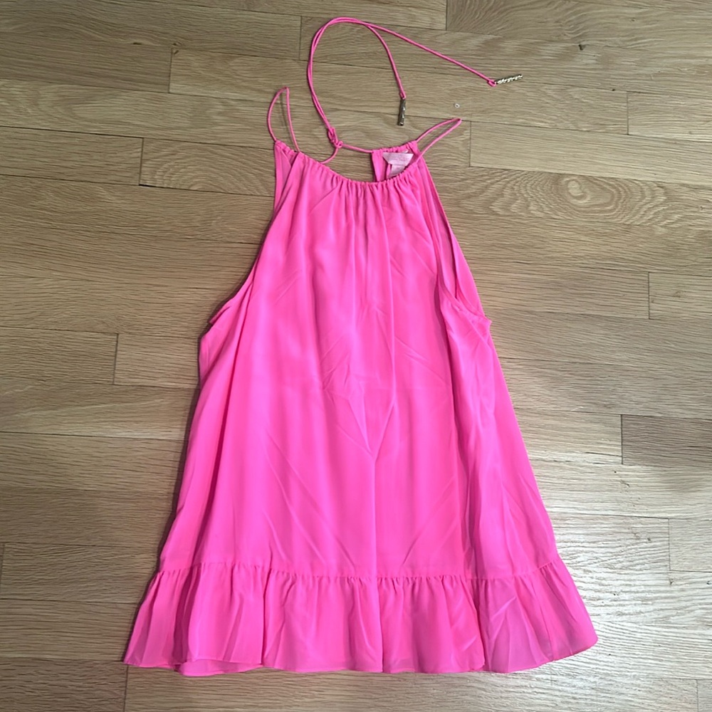 Lilly Pulitzer hot pink silk tank. Size M